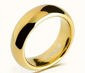 Men’s Titanium Steel Golden with Gloss Finish 6mm Band Size 12 NWT thumbnail 2