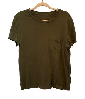Gap Canyon Green Crop Pocket Tee‎ Women's Medium Short Sleeve Crewneck Basic thumbnail 1