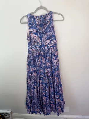 Boden Serena Cotton Tie Maxi Dress Multi Tropical Print Parrot thumbnail 3
