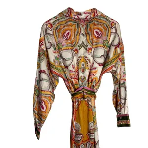 Antonio Melani Roxanne Baroque Paisley Belted Long Sleeve Midi Shirt Dress 2 thumbnail 9