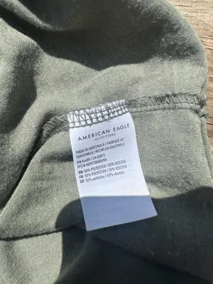 American Eagle Olive Drab Peplum Swing Top, Size S thumbnail 5