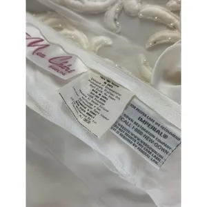 Mon Cheri‎ Bridals Wedding Gown White Embroidered Illusion Back Veil Set Size 10 thumbnail 10