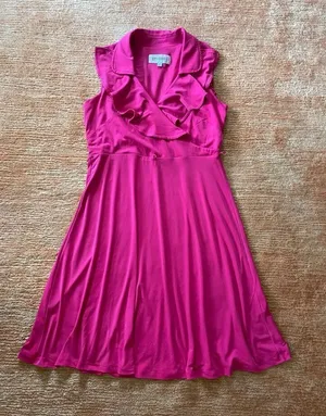 STUDIO 1 Pink faux wrap dress Size 6 thumbnail 1