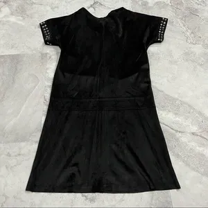 213 by Michelle Kim Black Faux Suede Black Dress Size Small S Cowl‎ Neck thumbnail 2