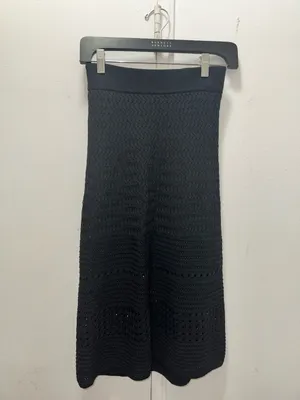 Aritzia Wilfred crochet pointelle knit midi skirt in black size XS thumbnail 4