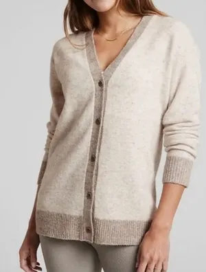 Athleta Women's Grey Westlake Merino Wool Blend Cardigan‎ Sweater Size Small thumbnail 1