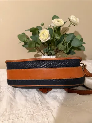 Dooney & Bourke Black Pebbled Leather Crossbody with Brown Trim thumbnail 5