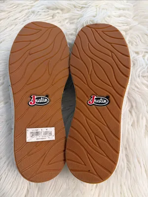 Justin Boots Brown Leather Slip-On Loafers with White Midsoles size 8 BNWOT thumbnail 5