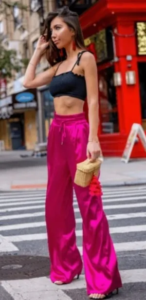 NEW Band of Gypsies Cannes Fushia Pants With Pockets M thumbnail 1