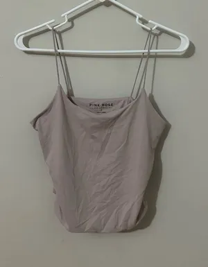 Pink Rose Women's Beige Spaghetti Strap Seamless Cami Top thumbnail 1