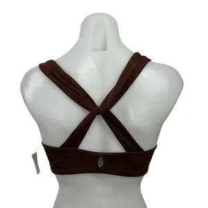 NEW Free People FP Movements Brown Ruched Athletic Sports Bra Crop Tank Top S thumbnail 3