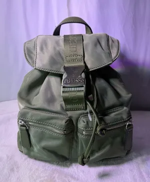 GUESS Olive Green Backpack with Gold-Tone Buckle thumbnail 1