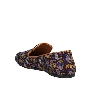 Tory Burch Jacquard Smoking Slipper Loafer Plum Gold Floral Size 7 NIB‎ thumbnail 4