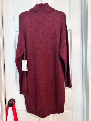 Motherhood Burgundy Turtleneck Longline Sweater Dress large thumbnail 2