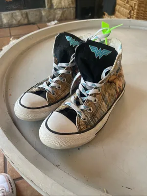 High-Top Graphic Comic-Print Sneakers in Black, Brown and White thumbnail 3
