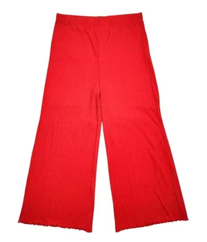 Billabong Easy Waves Pants Ribbed Wide Leg Cropped Red Coral Size L thumbnail 1