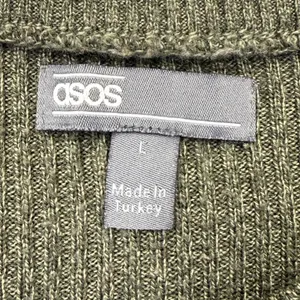ASOS Womens Olive Green Ribbed‎ Full Zip Cardigan Sweater Size L thumbnail 3