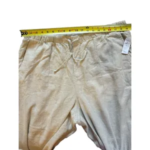 GAP NEW Pull On Wide Leg Linen Blend Pants Womens Size XL Beige thumbnail 9