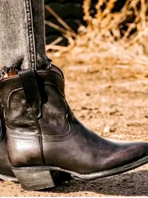 Freebird by Steven Zamora Western Leather Ankle Boots Black US 8 thumbnail 2