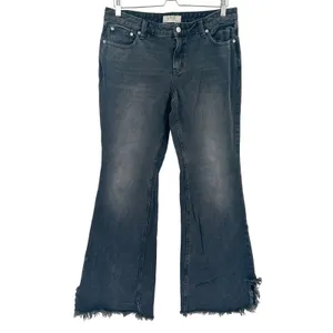 Free People FP We The Free Womens Raw Hem Distressed Western Flare Jeans Size 29 thumbnail 2