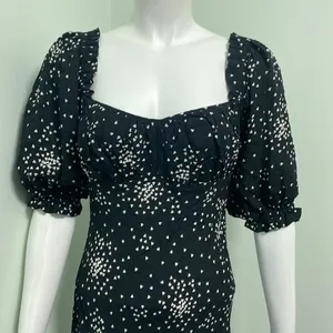 ANTHROPOLOGIE black and white mini heart print dress size small thumbnail 9
