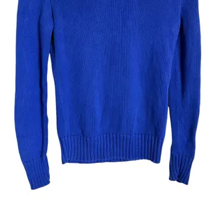 Ralph Lauren Sport Blue Cotton Knit Shawl Collar Long Sleeve Preppy Sweater S thumbnail 3