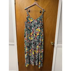Natural Life Floral Wide Leg Sleeveless Cropped Jumpsuit Multicolor XL NEW thumbnail 10