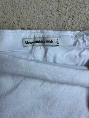 White Abercrombie linen skirt thumbnail 2
