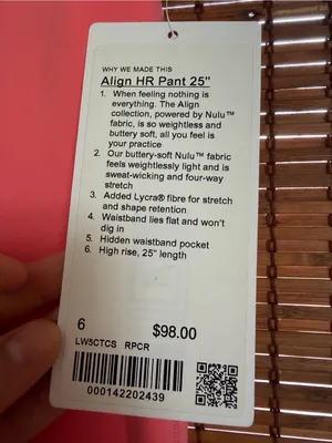 Lululemon Align High-Rise Pant 25” Raspberry Cream Size 6 NWT $98 thumbnail 4