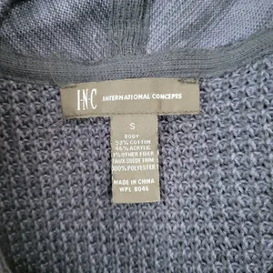 INC International Concepts Asymmetrical Zip Front‎ Blue Sweater thumbnail 6