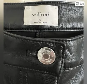 Aritzia Wilfred Melina Black Leather Pants thumbnail 3