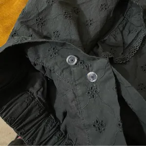 Lost + Wander Arula Black La Luna Eyelet Embroidered Ruffle Crop Top A 1X 14 thumbnail 10