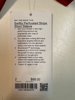 Lululemon Swiftly Perforated Stripe Short Sleeve thumbnail 7