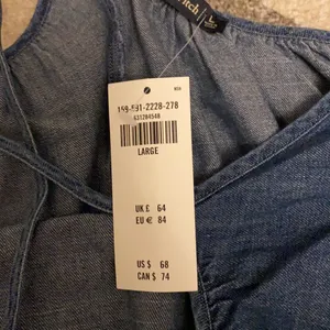 NWT Abercrombie & Fitch Denim Halter Dress Sz L thumbnail 3