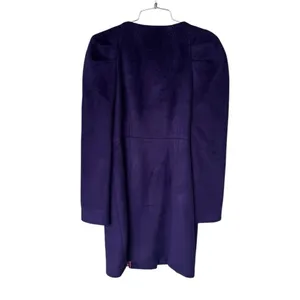 Anthropologie Leifsdottir Navy Blue Fleece Wool Button Up Coat Horse Buttons 6 thumbnail 4