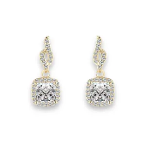 Elegant CZ Dangle Drop Earrings for Women thumbnail 1