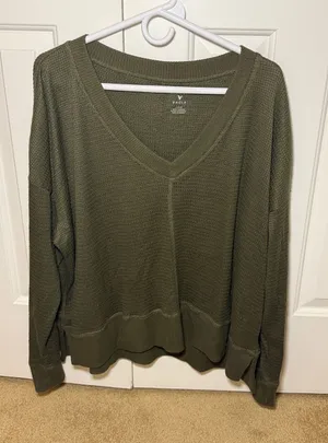 Women’s American Eagle Waffle Long Sleeve Shirt thumbnail 1