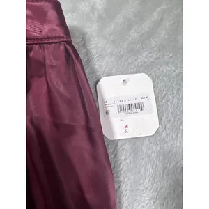 Altar'd State Burgundy Satin Tulle Hem Mini Skirt NWT Size Medium thumbnail 3