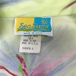 VTG Sea Suns Blouse Top Womens Small Tropical Floral Cottagecore Boho‎ Bratz USA thumbnail 7