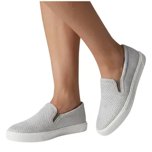 Naturalizer Aileen Grey‎ Metallic Perforated Leather Slip On Sneakers Womens 9M thumbnail 1