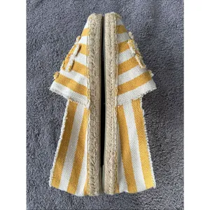 TORY BURCH Fray Stripe Espadrille Flat In Citrus, Size 11, NWOT thumbnail 4