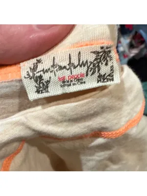 Free People Cream and Orange Pajama Set size XS thumbnail 4