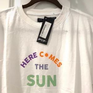 Nasty Gal Here Comes the Sun T Shirt Dress M Short Sleeve White thumbnail 4