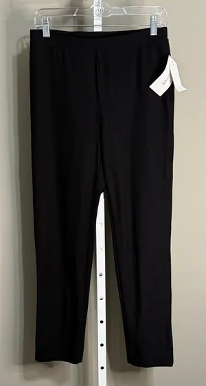 &Basics Black Kick Flare Pants Size S NWT‎ Minimalist Stretch Work Trouser thumbnail 1