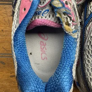 Asics Gel Venture 4 Gray Pink Blue Shoes Sneakers All Terrain‎ Womens Size 6 thumbnail 7