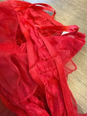 Lace Ruffle Red Teddy Bodysuit with Sheer Details thumbnail 5