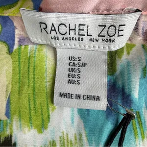 Rachel Zoe NWT Floral Patchwork Crop Blouse Small Long Sleeve Multicolor thumbnail 3
