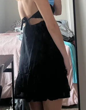 Boutique black strapless dress thumbnail 2