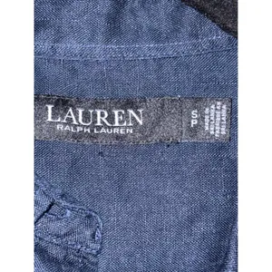 Lauren Ralph Lauren Navy Blue 100% Linen Roll-Tab Button Down Shirt‎ SP thumbnail 7