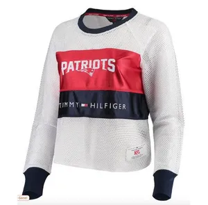 NWT New England Patriots Tommy Hilfiger Mesh Raglan Long Sleeve T-Shirt Large thumbnail 1